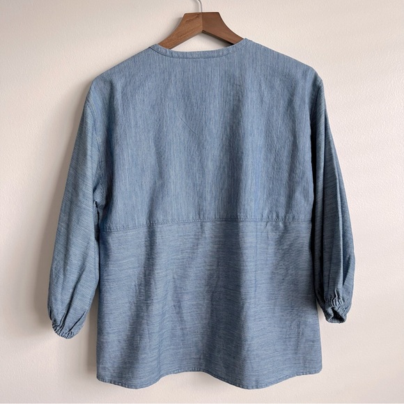 Lucky Brand | NWOT Blue Peplum Blouse (M) - Picture 3 of 9